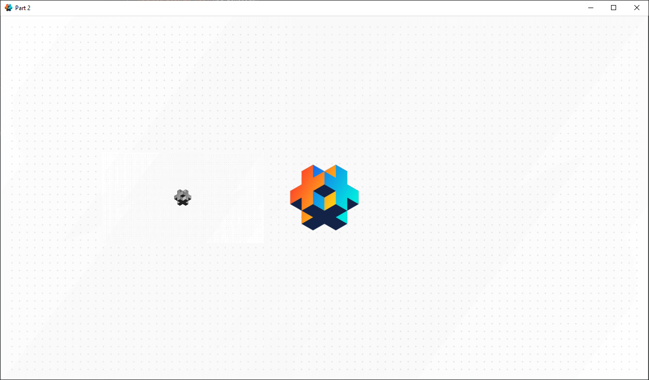 Grayscale version of our game drawn to the window.