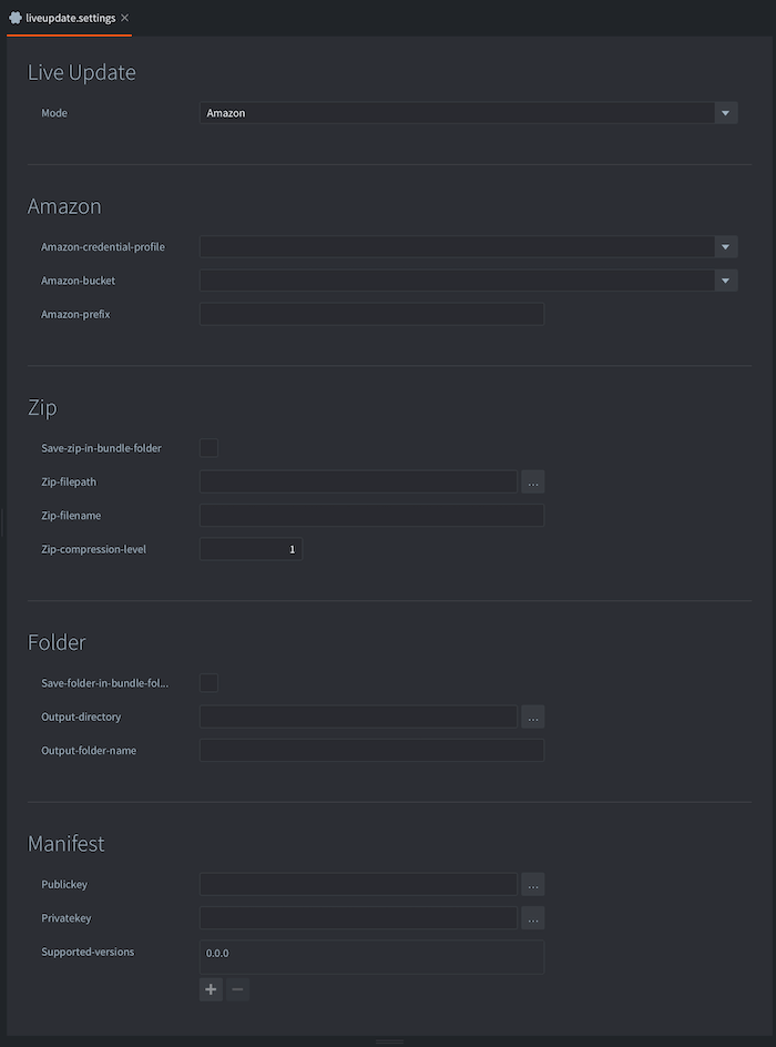 Live update settings