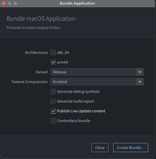 Bundle Live application