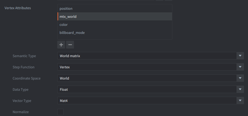 Vertex attribute: mtx_world