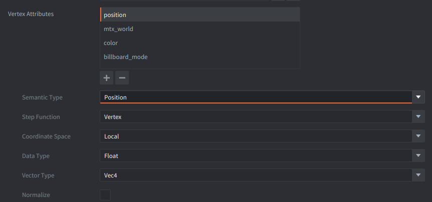 Vertex attribute: position