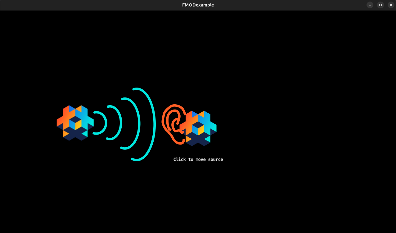 The example project with a listener and movable sound source