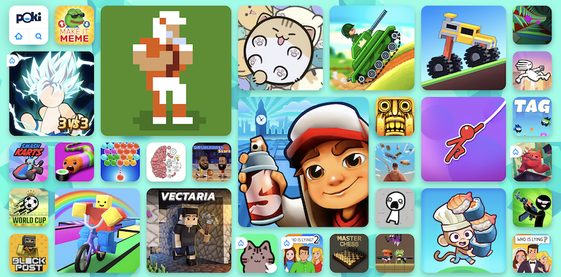 Poki.com landing page