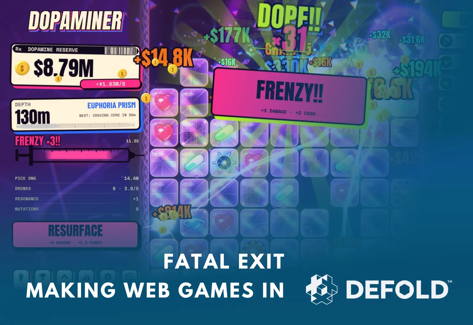 Fatal Exit creates a lot of webgames, recently with Defold