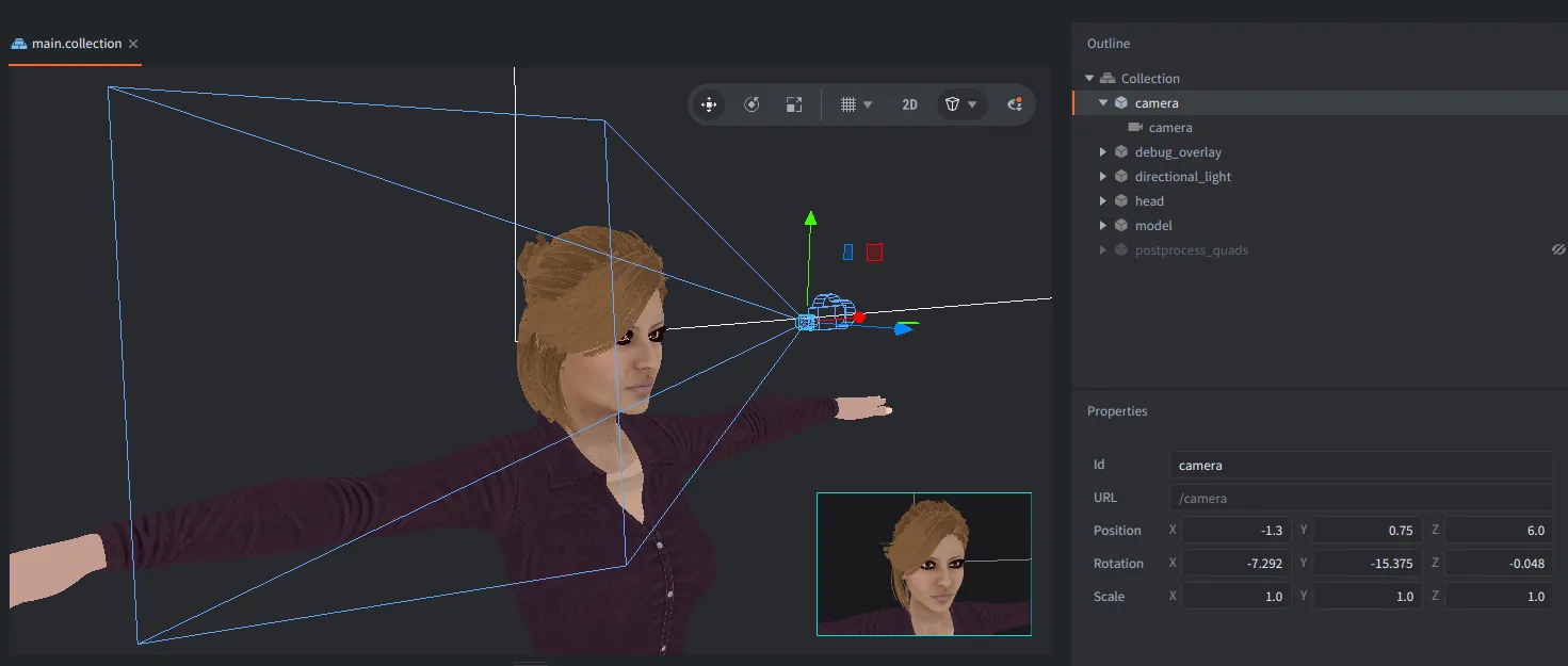 Selected camera preview in Scene View