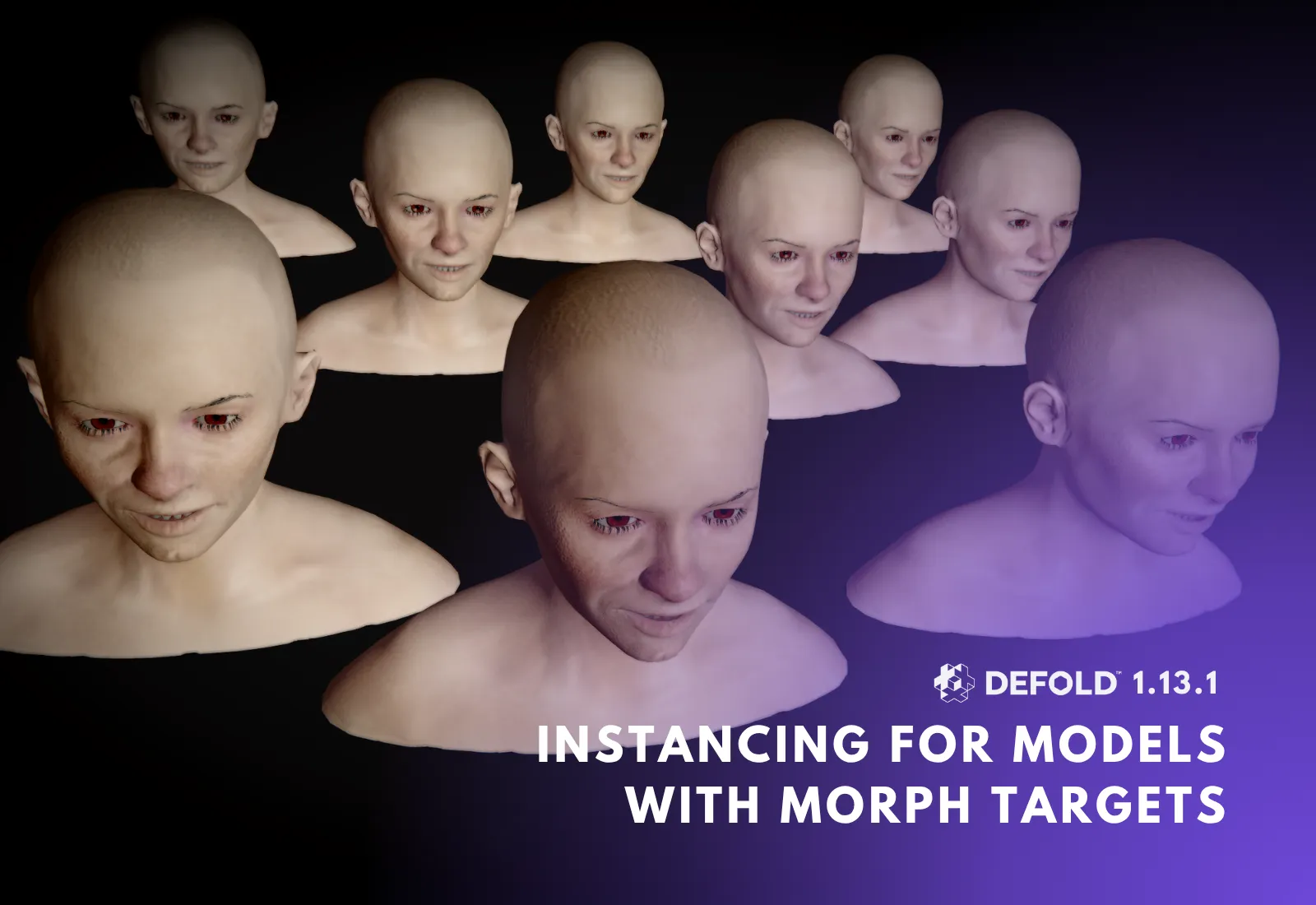Instanced models with Morph Targets introduced in Defold 1.13.1