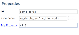 Embedded script properties