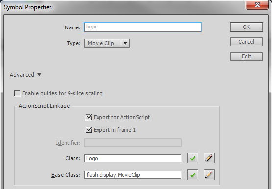 actionscript linkage