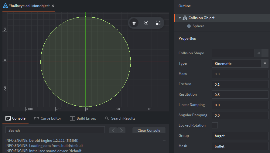 collision object bullet