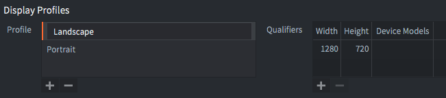 Default display profiles
