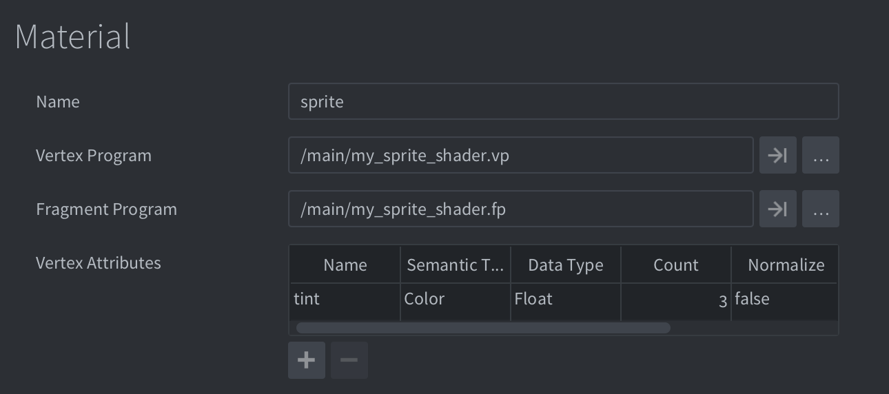 Custom material attribute