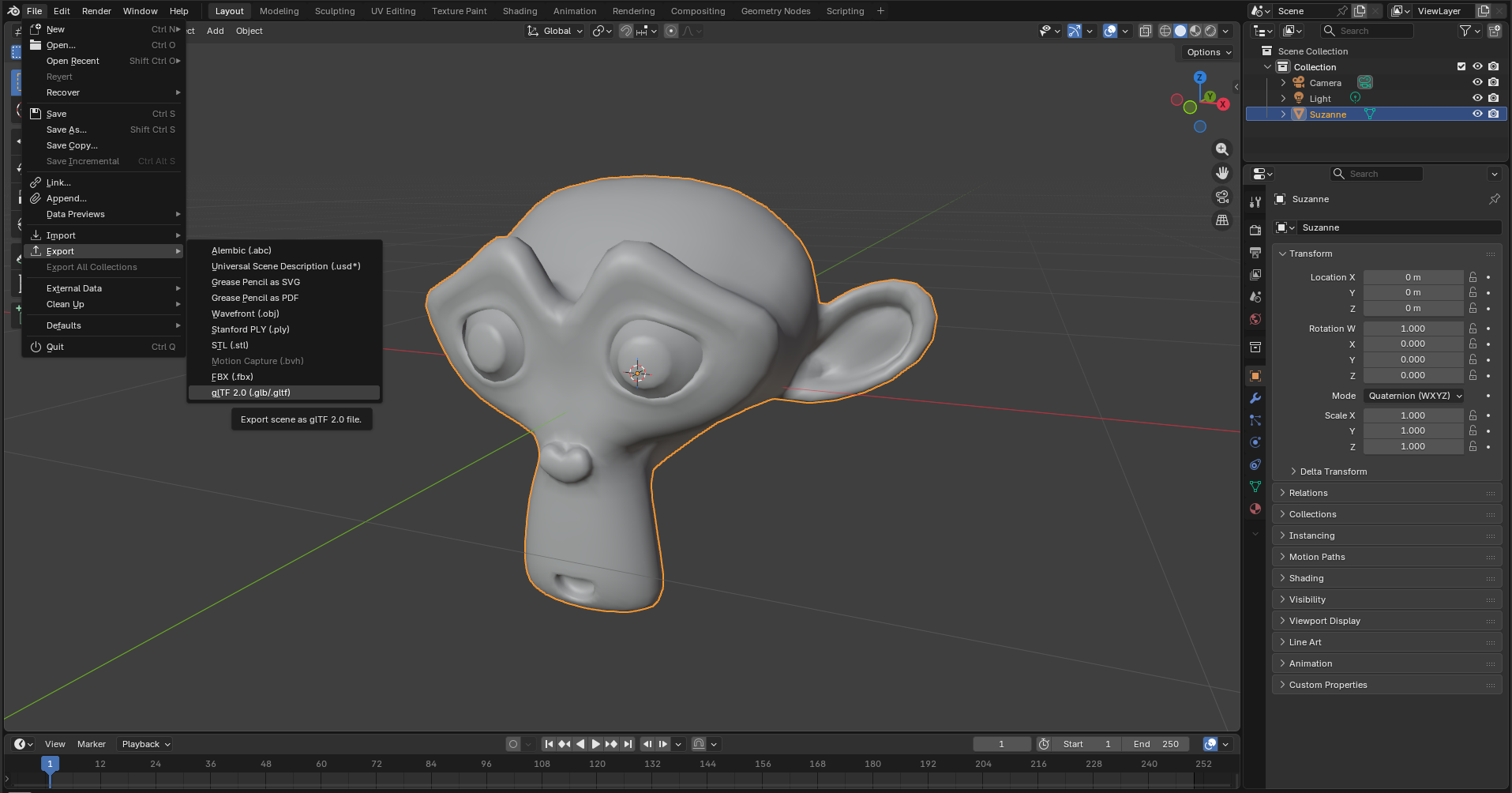 Exportación con Blender