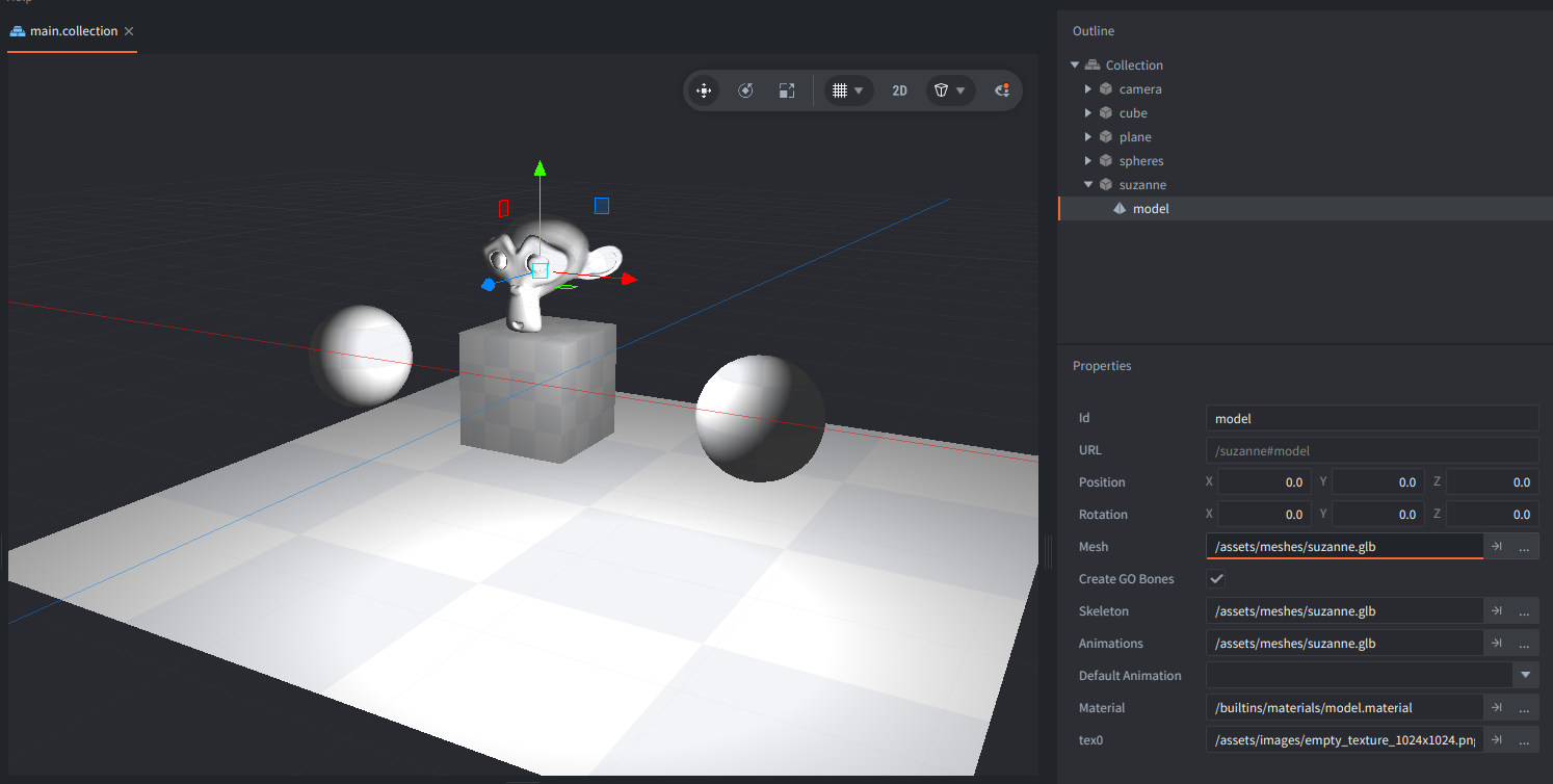 Model en objeto de juego