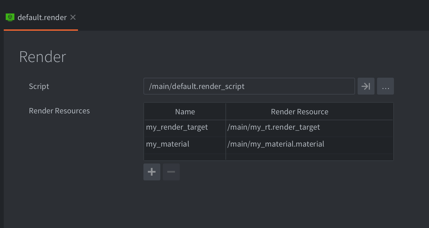 Render resources