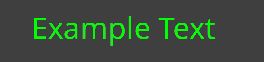 Example Text rendered opaque green