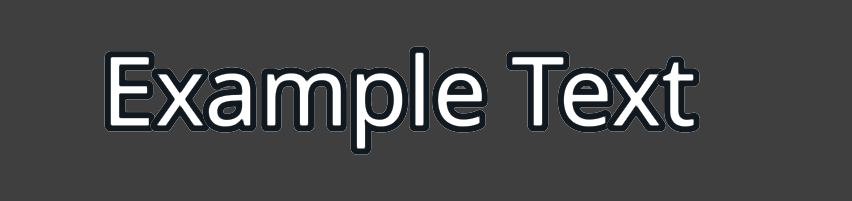 Example Text with an external black outline