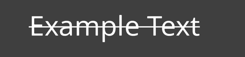 Example Text with a solid strikethrough