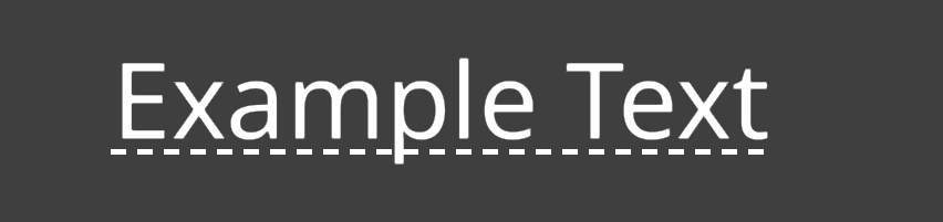 Example Text with a dashed underline