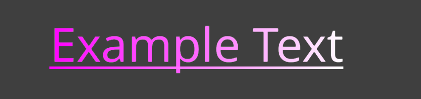 Example Text with a gradient underline