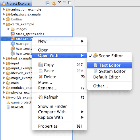 Open with Text Editor